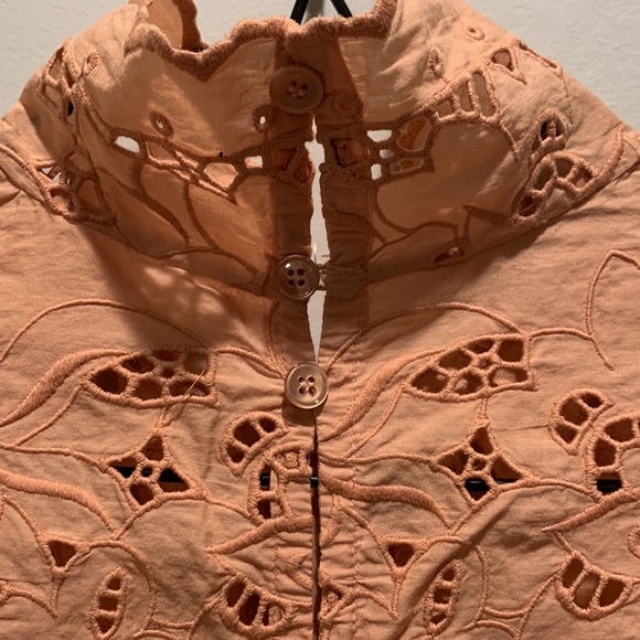 Stella McCartney peach peekaboo blouse size small - Picture 3 of 9